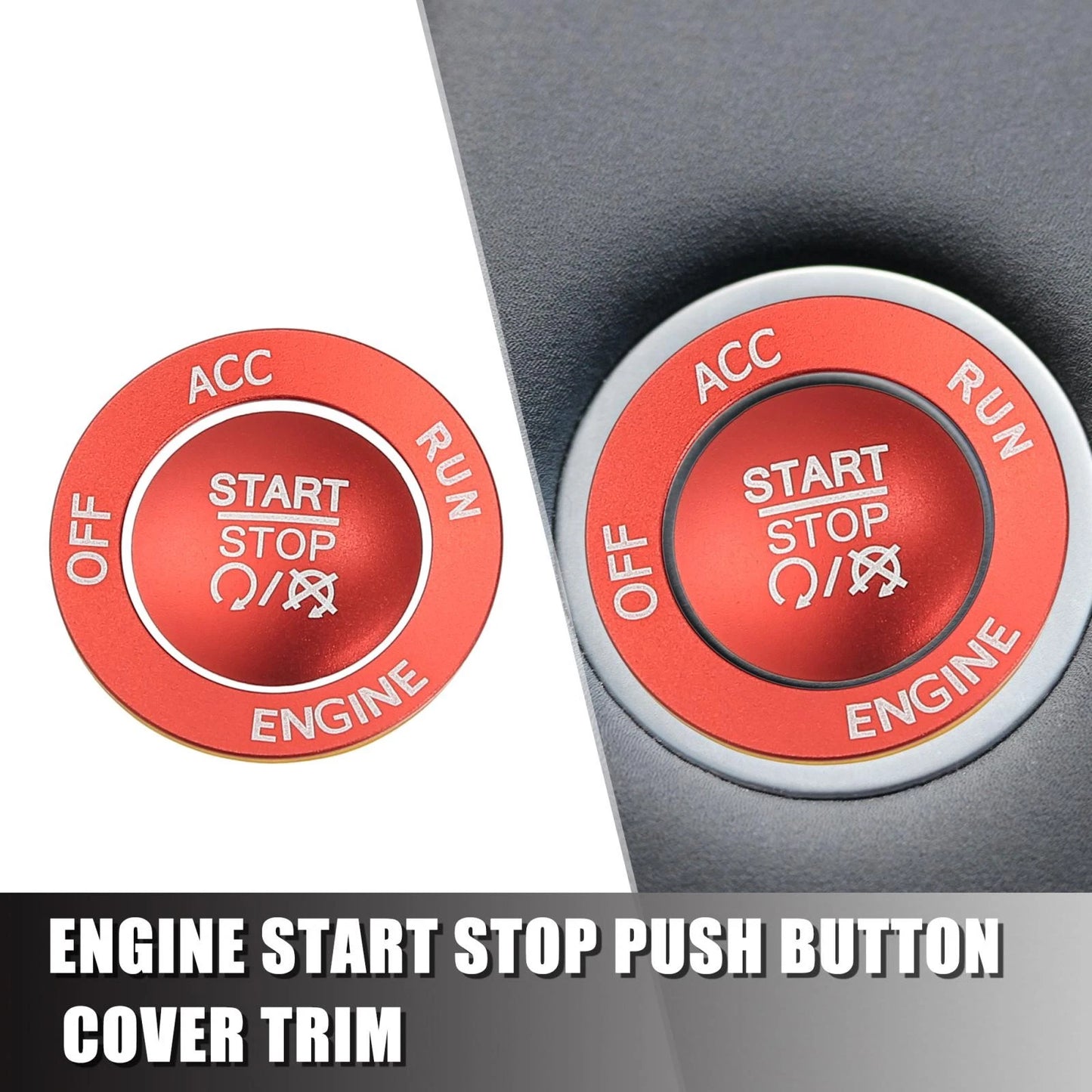 Engine Push Start Button Sticker Kit for Dodge Charger Challenger Durango Red