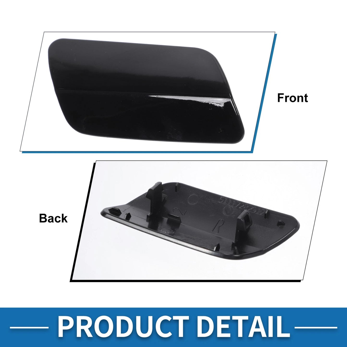 Bumper Headlight Washer Nozzle Cover for BMW 640i (2012-2017) Black