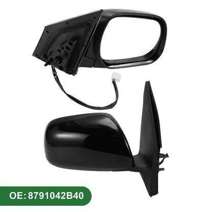 Right Side Door Mirror for Toyota RAV4 Manual Folding Gloss Black (2009-2012)
