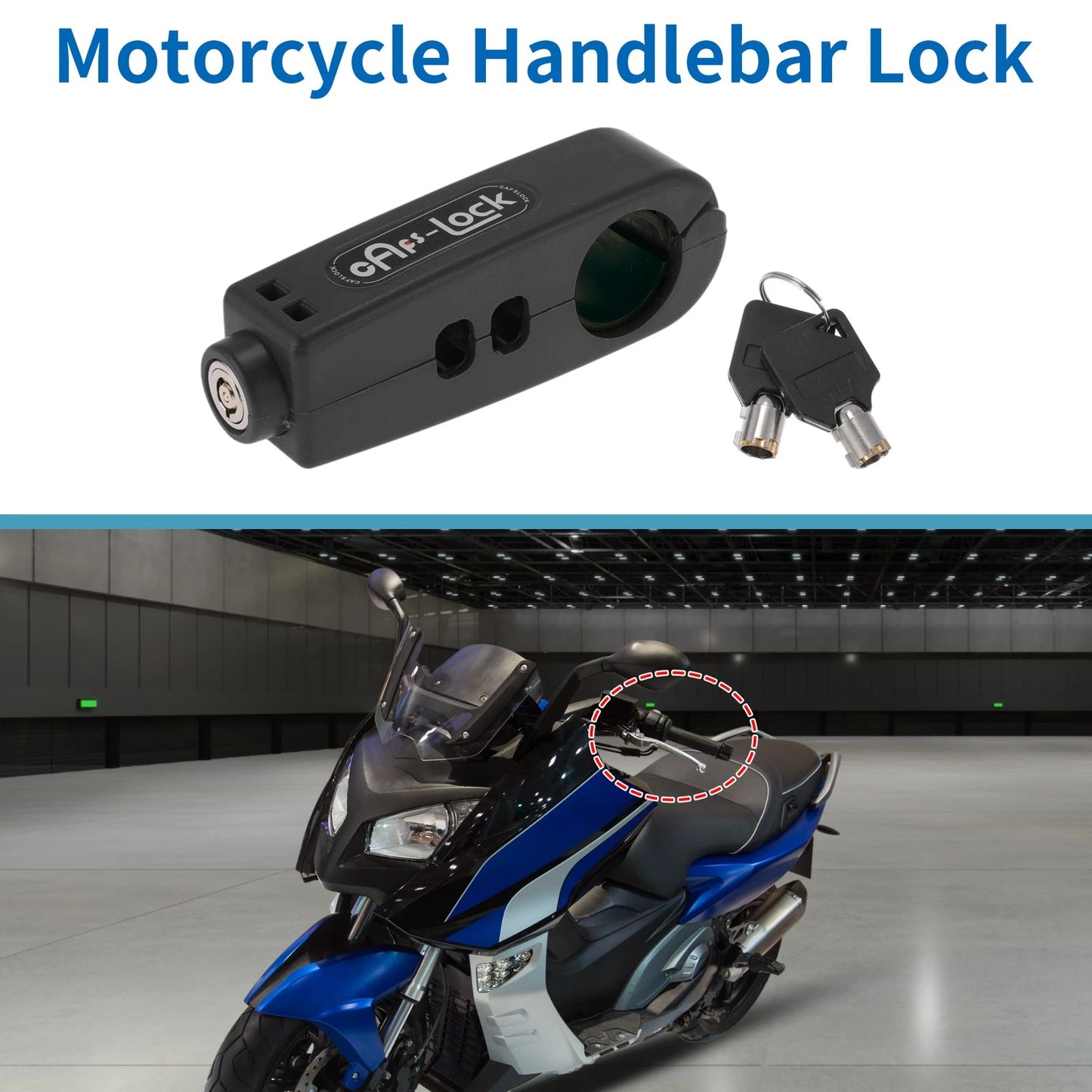 Handlebar Lock for Motorcycle Universal Scooter Bike Throttle Grip Black