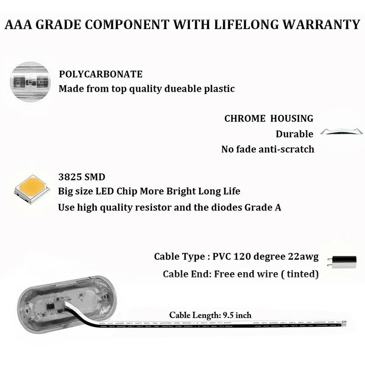 4 x Waterproof 12V-24V Stern Transom Light for Marine Boat LED Deck Courtesy