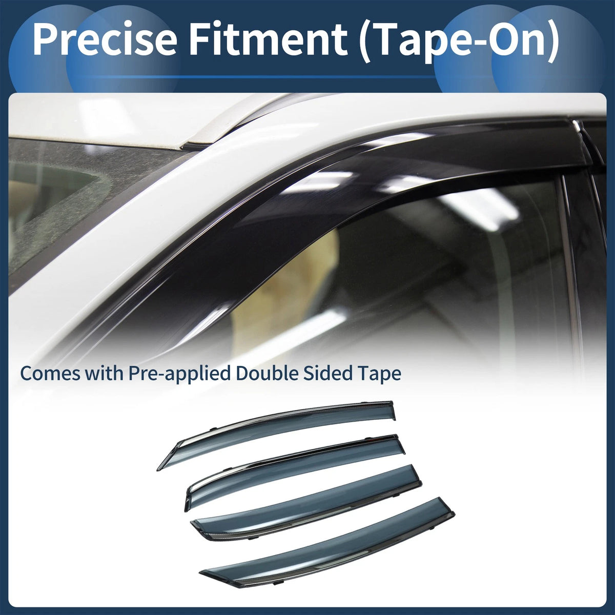 Window Deflectors 1 Set for Honda Fit (2021-2023) Side Vent Visors Black