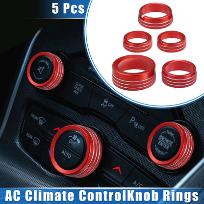 5 Pcs AC Climate Control Knob Ring for Chrysler 300 & Dodge Challenger