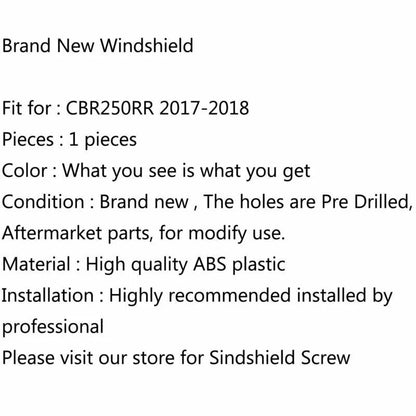 Windshield for Honda CBR250RR (2017-2021) Smoke X F3