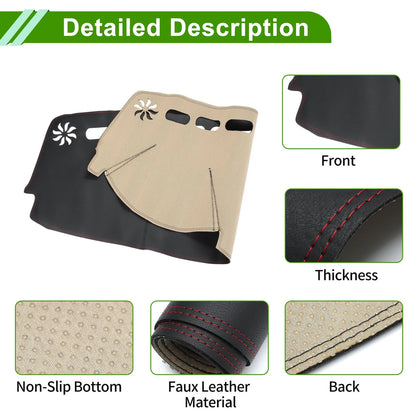 Dashboard Cover Mat for Jeep Compass (2017-2021) Black Red
