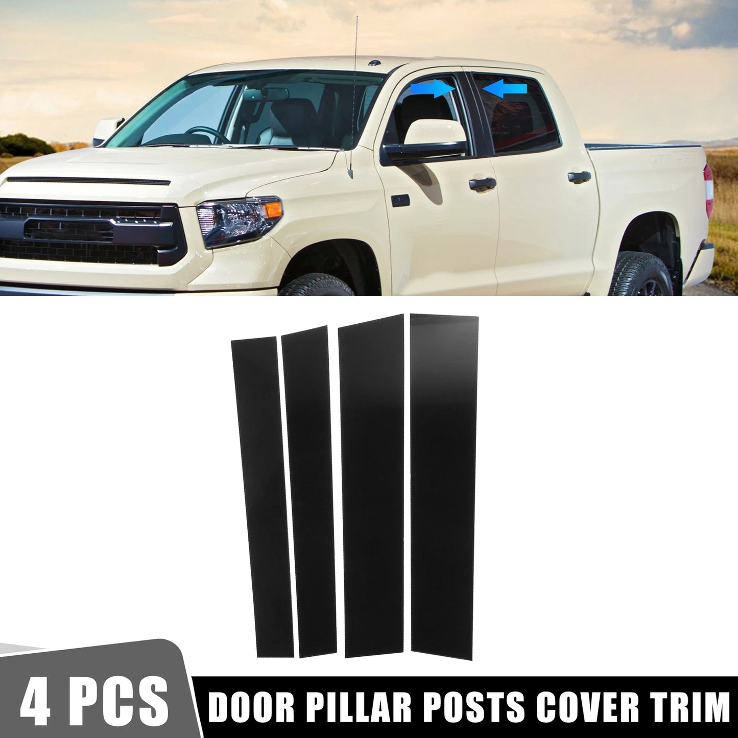 4 x Car Door Cover Panel Trim Stickers for Toyota Tundra (2007-2021)