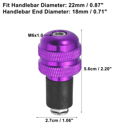 Pair 7/8" 22mm Purple Handlebar End Grips Bar Ends Plugs Cap End for Make Model