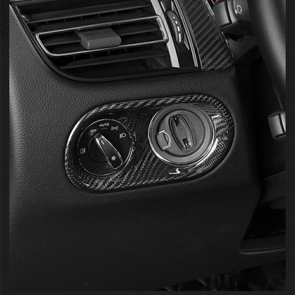Carbon Fiber Headlight Switch Button Cover for Porsche Macan (2014-2020)