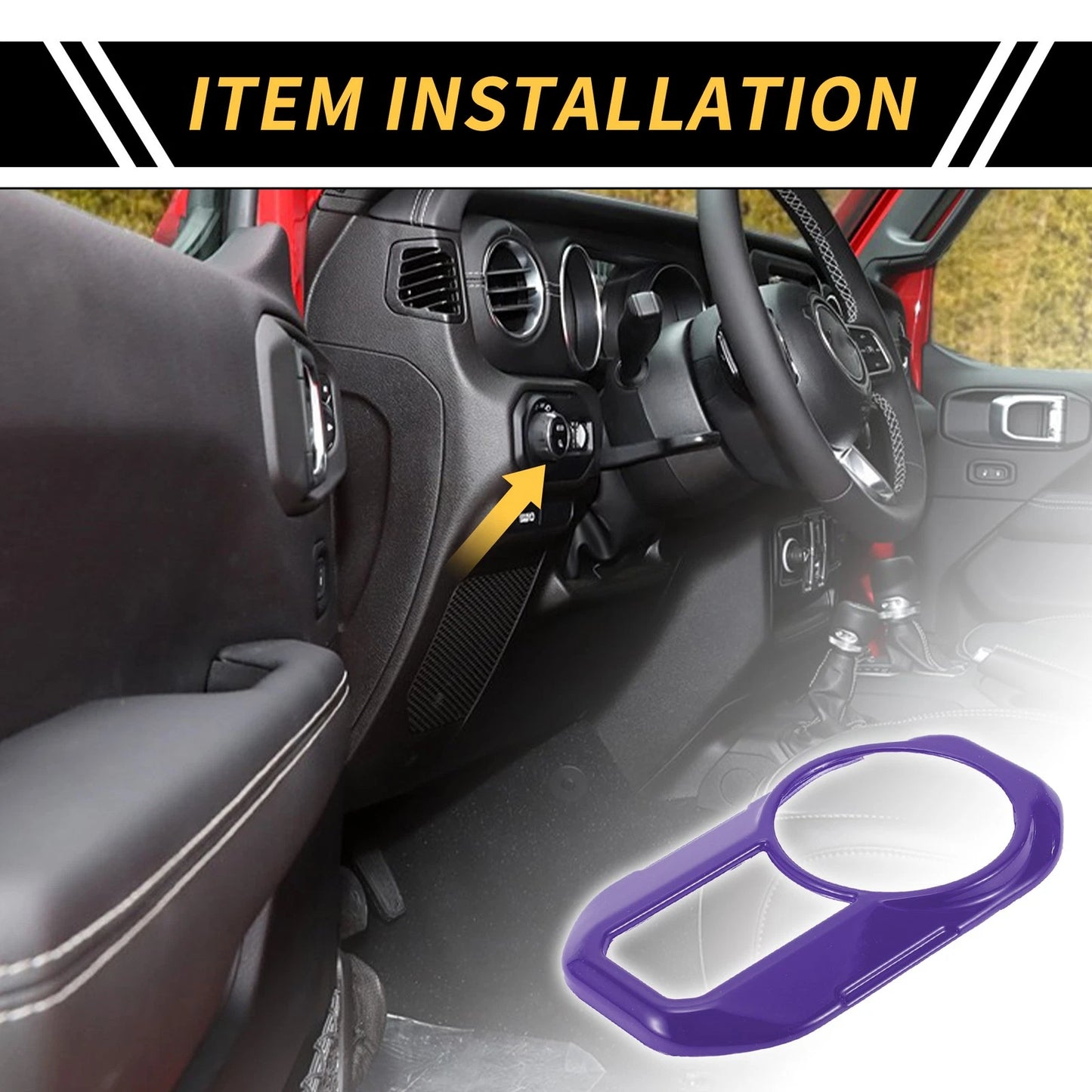 Headlight Button Panel Cover for Jeep Gladiator JT (2020-2024) - Purple 1 x