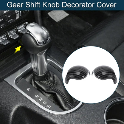Carbon Fiber Black Gear Shift Knob Cover for Ford Mustang (2015-2023)