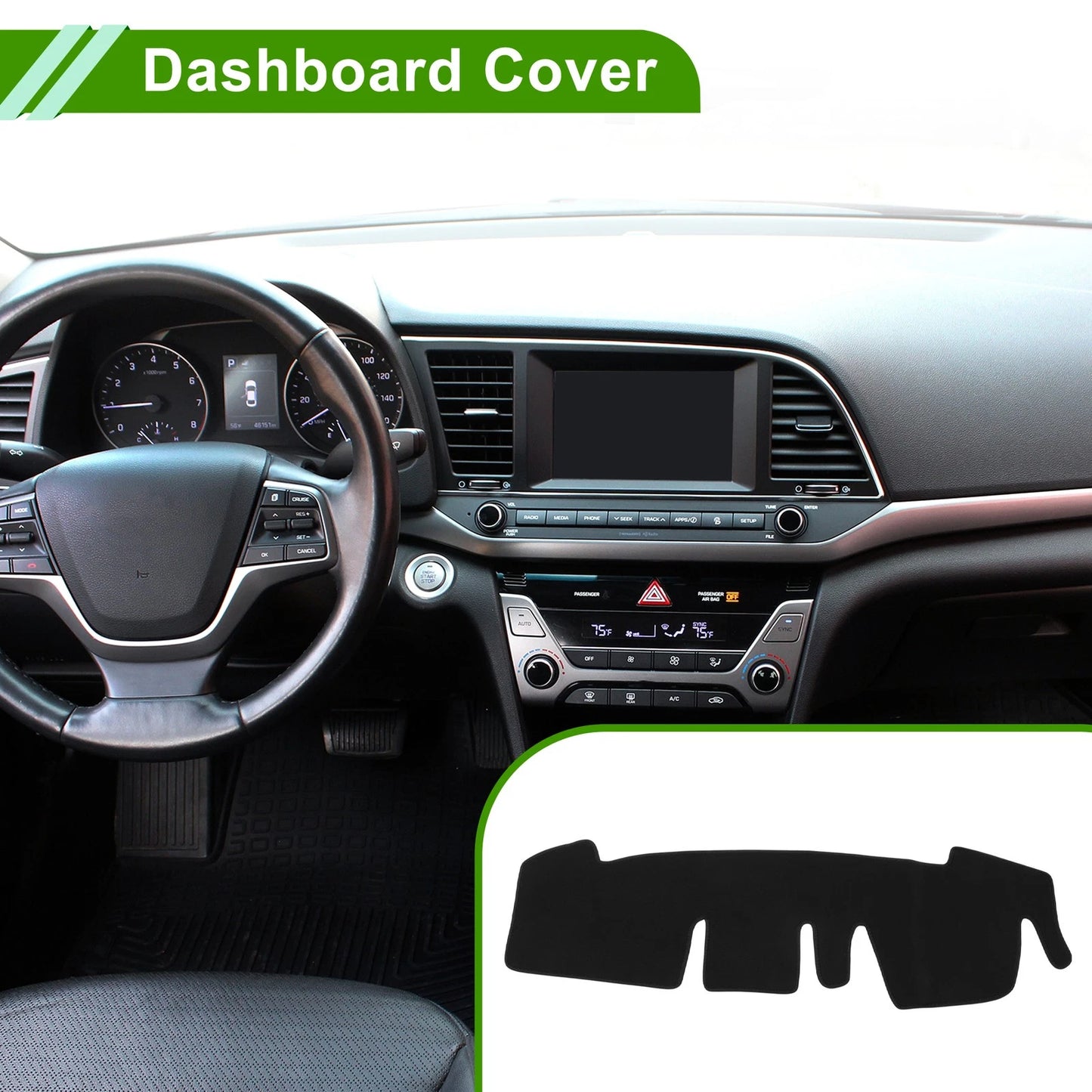 Dashboard Cover Black for Honda N-ONE JG3 JG4 (2020-2024) 1 Pcs Anti-Slip