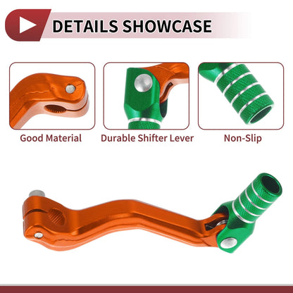Folding Motorcycle Gear Shifter Lever for Kayo T2 Orange Green Silver Tone
