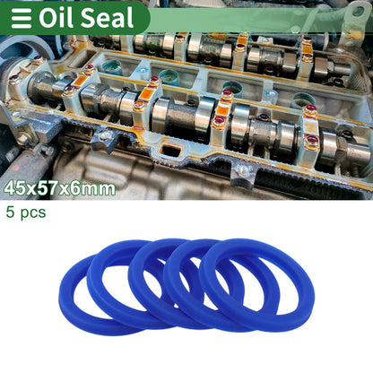 Oil Seal 45x57x6mm TPU Rotary Shaft Seal High-Pressure Blue 5pcs for Make Model
