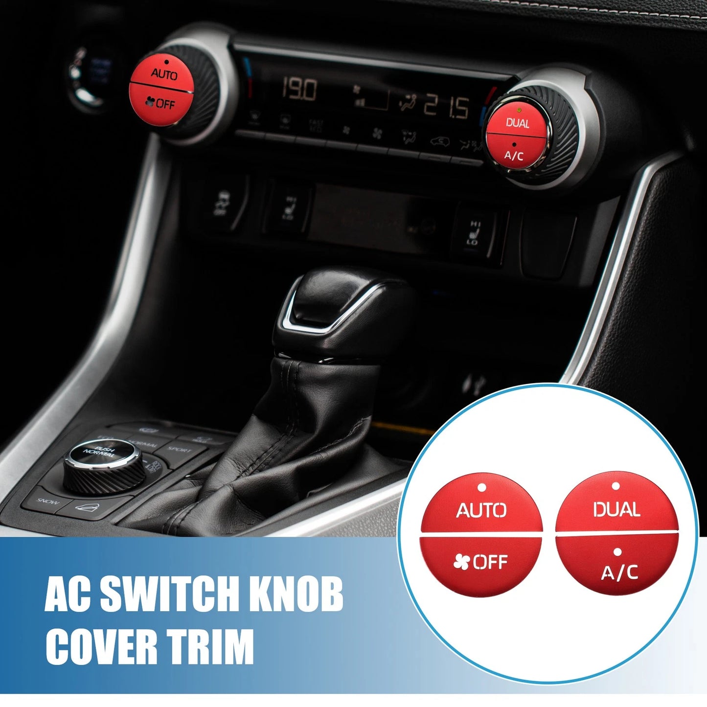 4Pcs AC Switch Knob Cover Trim for Toyota RAV4 (2019–2022)