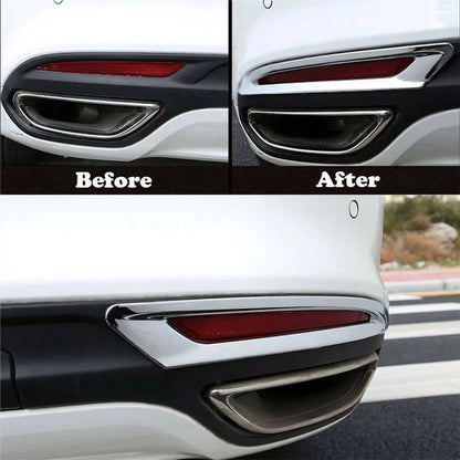 2 x Chrome Rear Fog Light Bezels for Ford Mondeo (2015-2018)