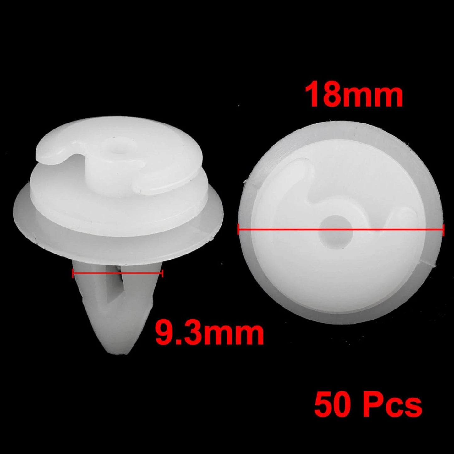 50 x Push-in Plastic Rivets for BMW Car Door Fender (9.3mm)