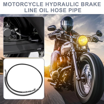 Brake Line / 35.43" 10mm / Stainless Steel Black Hydraulic Oil Hose for Motorcycle