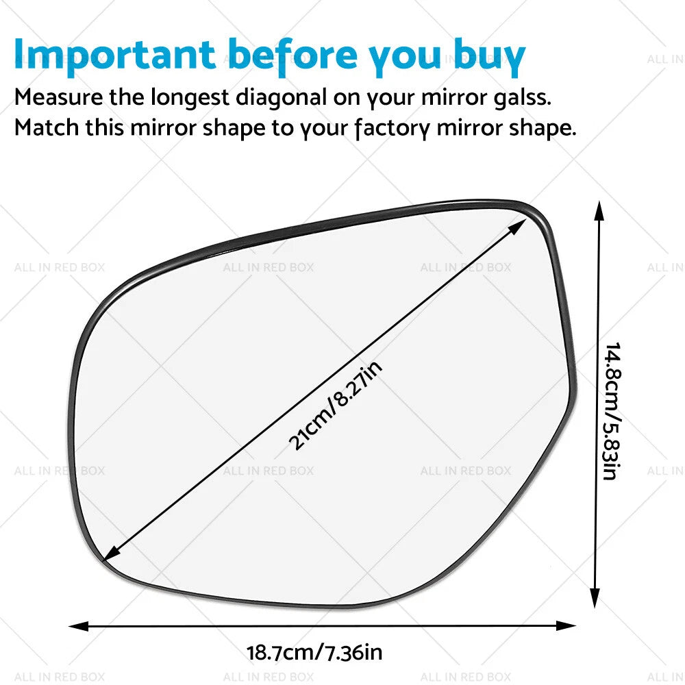 Heated Convex Left Side Mirror Glass for MITSUBISHI ASX (2013-2019)