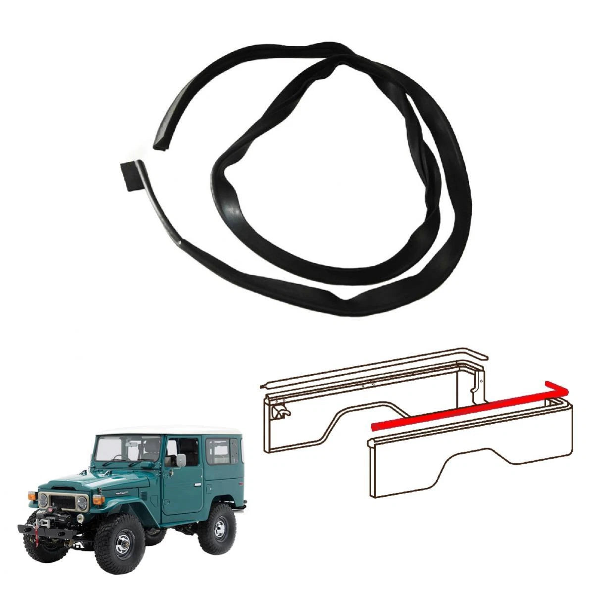 Weatherstrip Side Body Rubber LH Fits Toyota Land Cruiser FJ40LV 1979-84 D06
