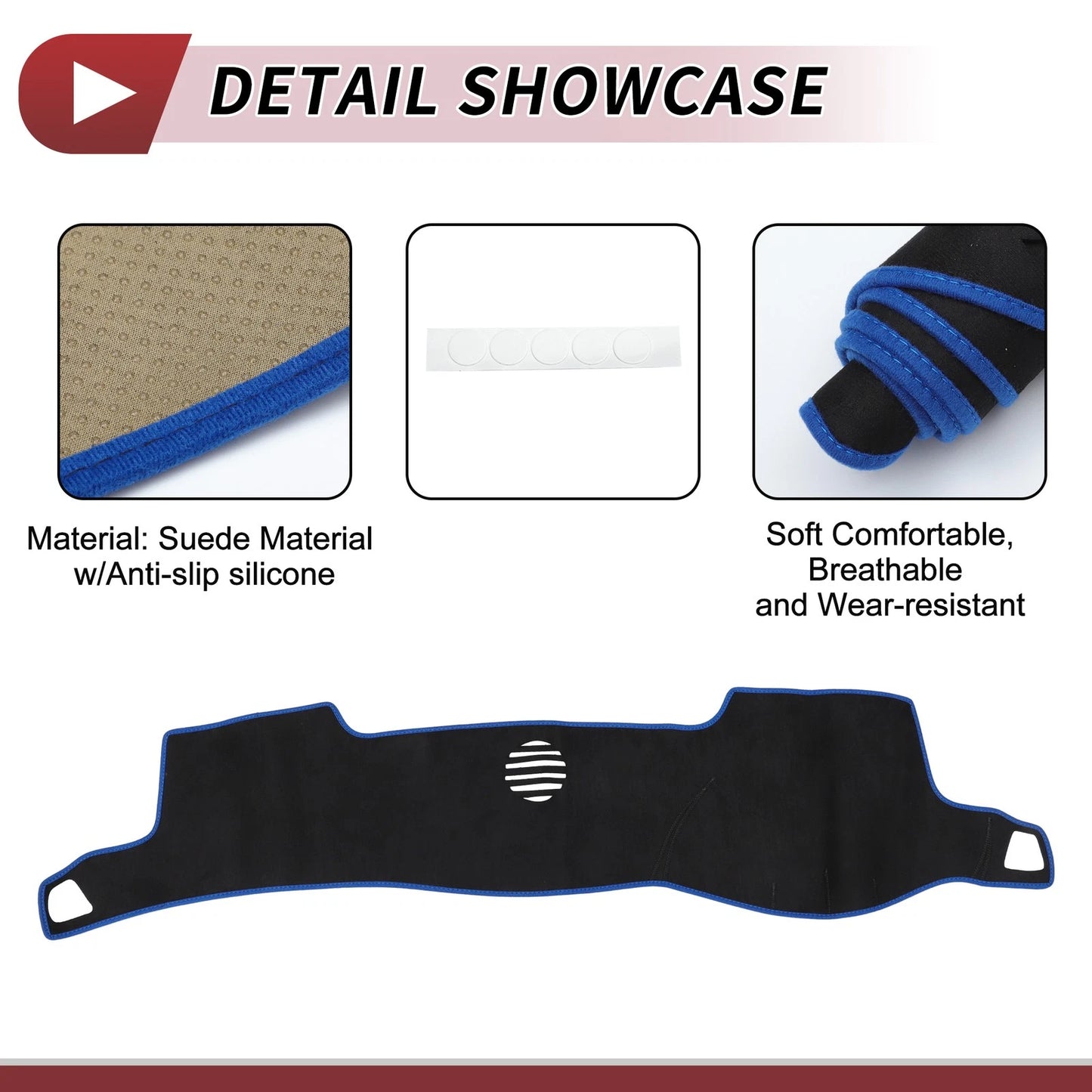 Dashboard Cover Mat for Toyota Crown 18 Series (2004-2008) - Black Blue