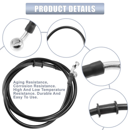 Brake Line / 55.12" Length 10mm ID / Motorcycle Hydraulic Brake Line Oil Hose Cable Black