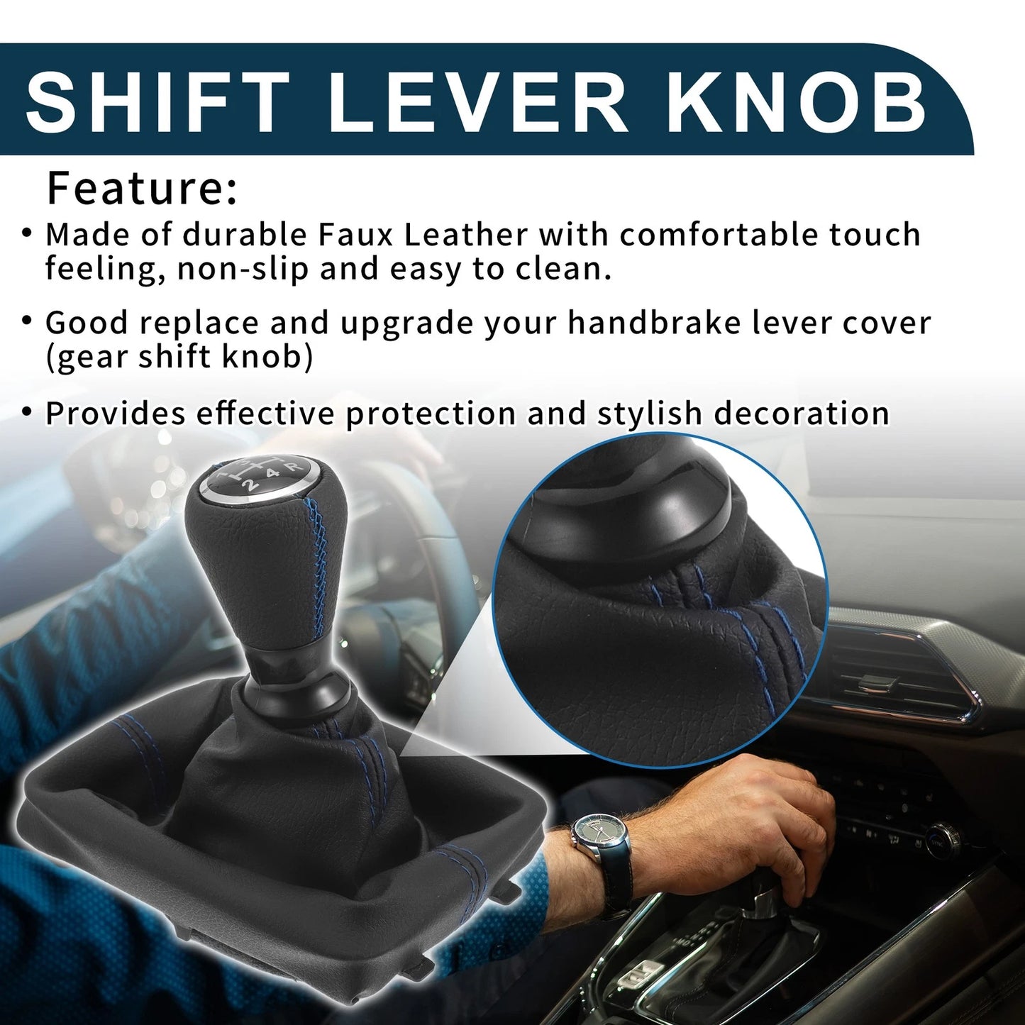 5 Speed Gear Shift Knob & Cover for Peugeot 206 (2000-2010)