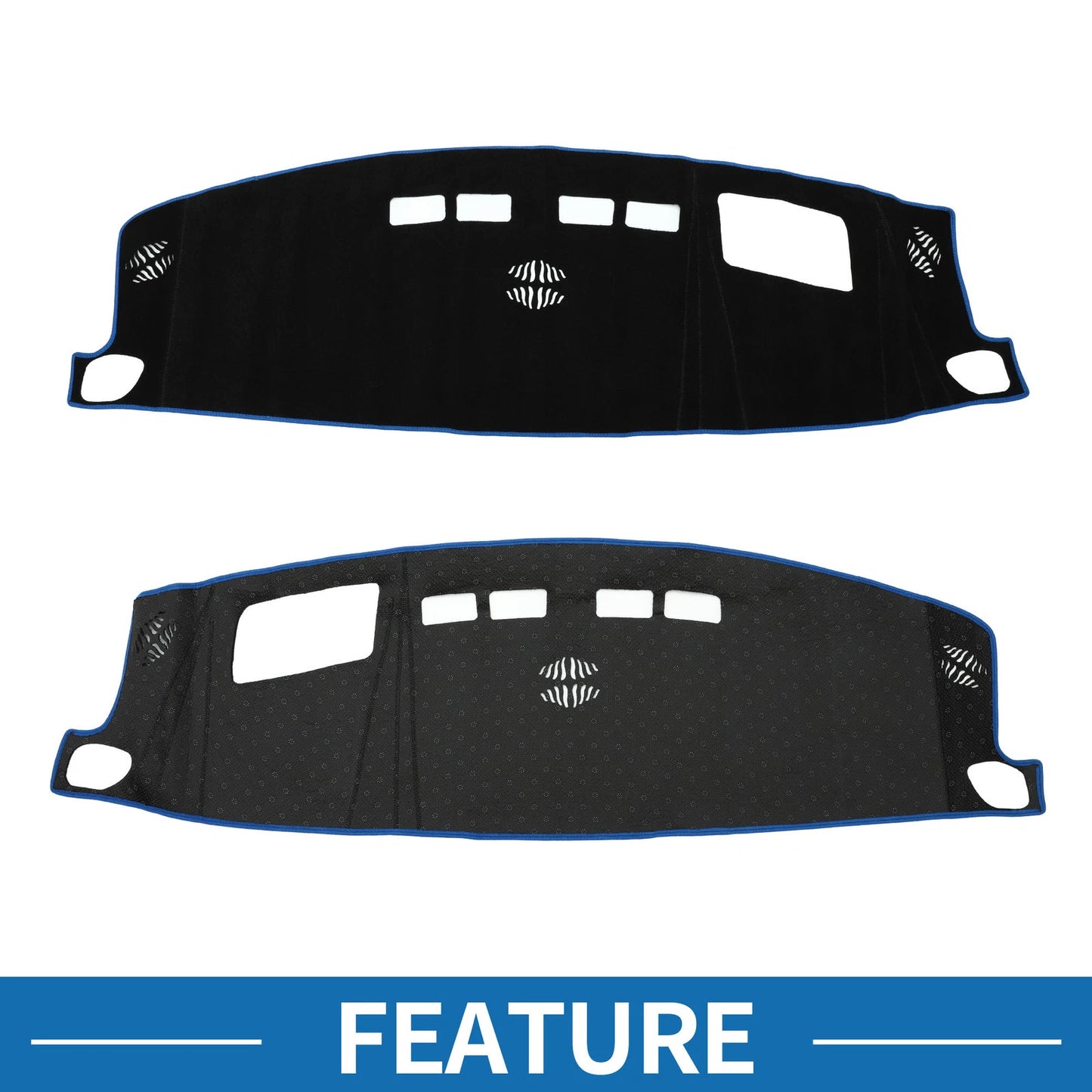 Dashboard Dash Cover Mat for Chevrolet Suburban (2021-2023) Black Blue