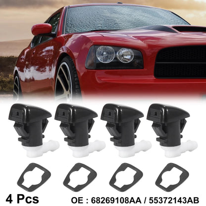 4 x Car Front Windshield Washer Nozzle Sprayer Single Hole for Dodge