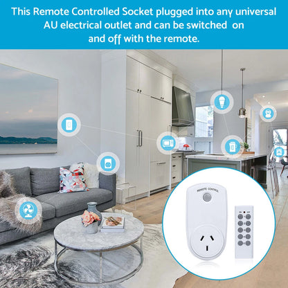 Wireless Power Switch Mains Socket & Remote Controller AU Plug 1 x 5 Pack