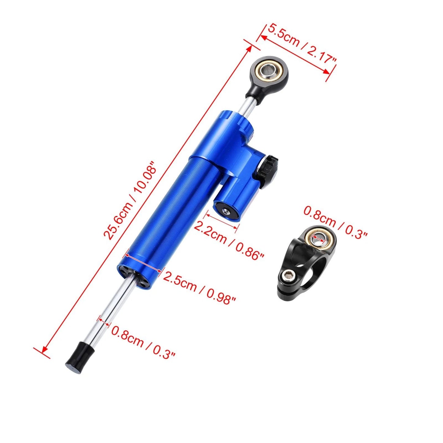 Steering Damper Blue Adjustable Linear Stabilizer for Universal Motorcycle