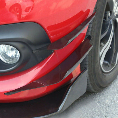 4 x Car SUV Bumper Canard Splitter Diffuser Valence Spoiler Lip Gloss Black