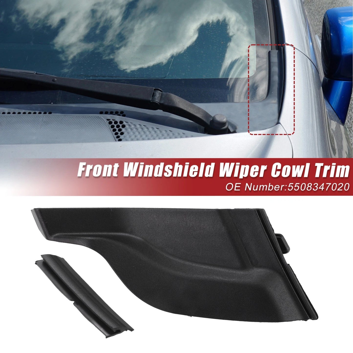 Front Left Wiper Cowl Cover Trim for Toyota Prius (2010–2015)