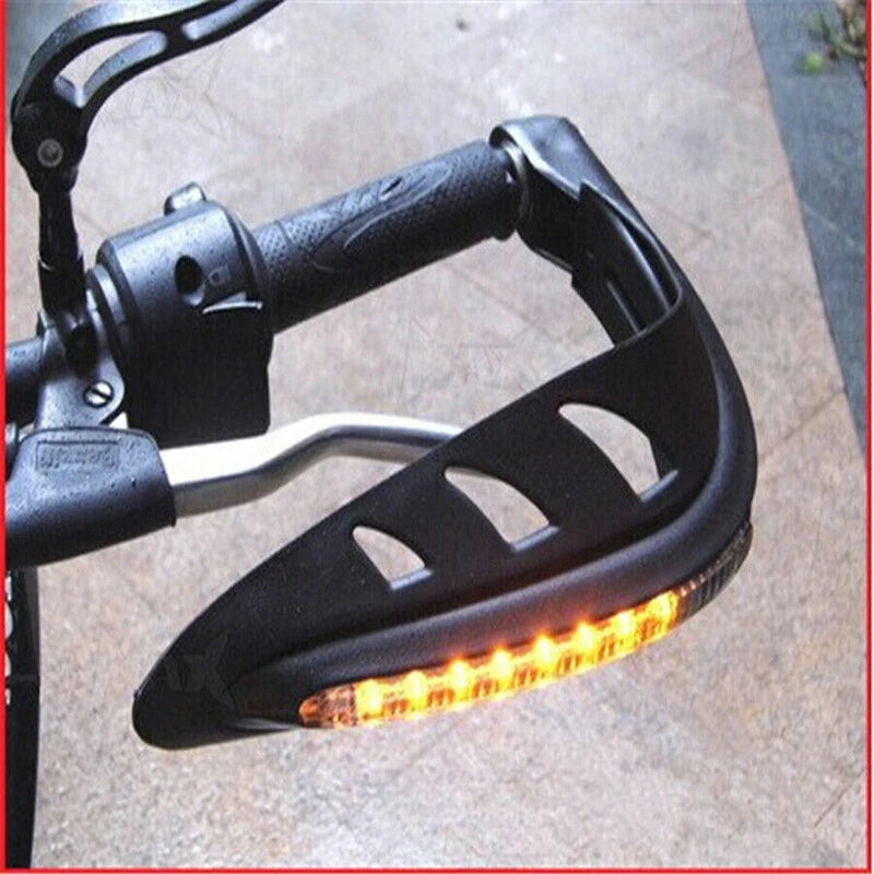 Black Motorcycle Handguards with LED Lights for Universal ATV Enduro