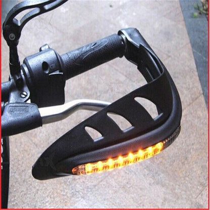 Black Motorcycle Handguards with LED Lights for Universal ATV Enduro