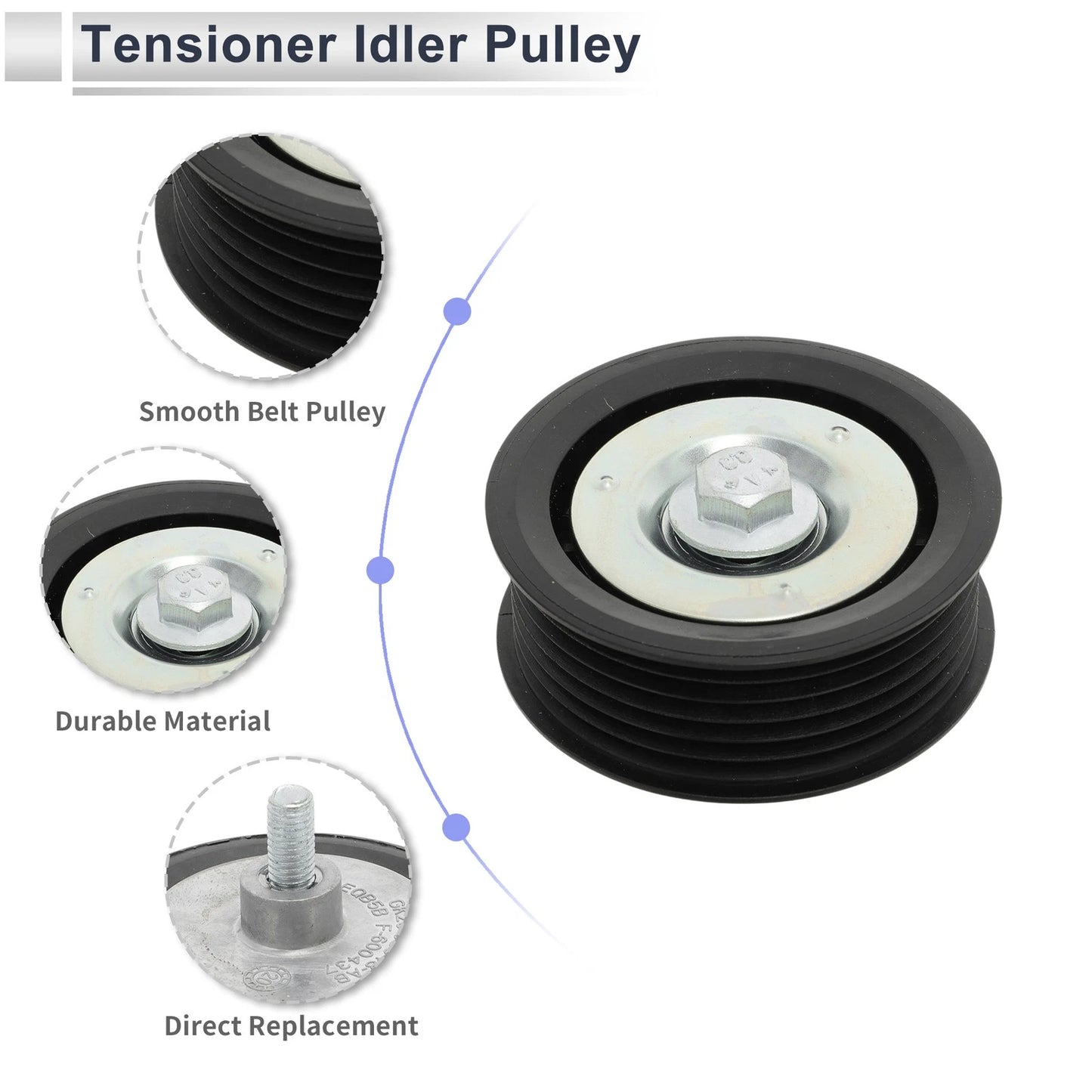 Drive Belt Idler Pulley for Ford Transit (2012-2024) Black 1 x Piece