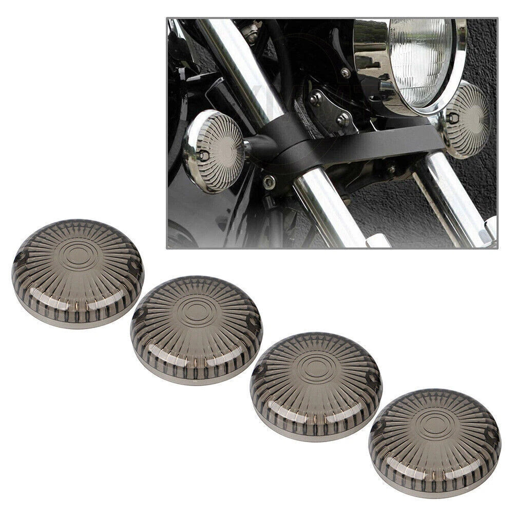 4x Smoke Turn Signal Lens Cover for Yamaha Road Star/V Star 1100/Vmax 1200 (2000-2017)
