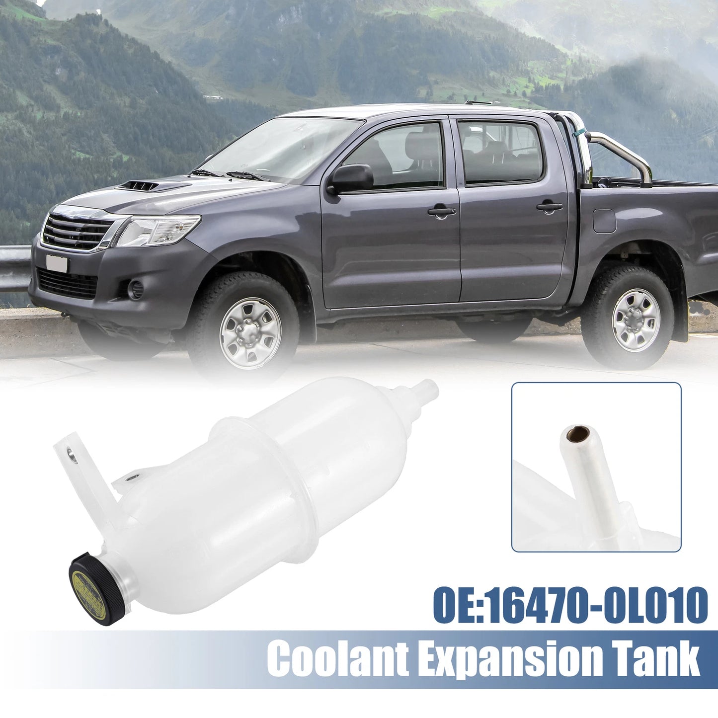 Coolant Radiator Reservoir Tank with Cap for Toyota Hilux Vigo (2005-2015)