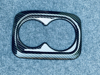 Rear Water Cup Holder Cover Trim for 2022-2023 Honda Civic ABS Carbon Fiber