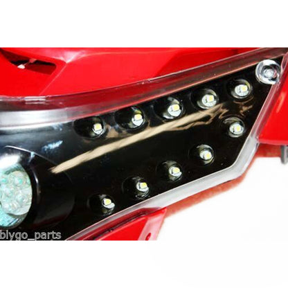 LED Head Light Lamp + Strip for RED Rec Reg Motorcycle Dirt Bike 79-23