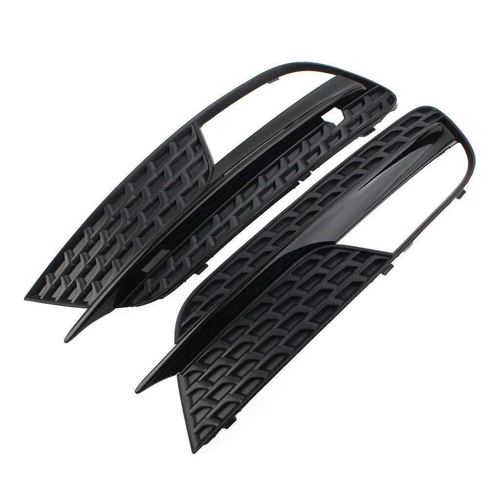2 x Front Bumper Black Fog Light Grille Cover for Audi A5 (2012-2016)