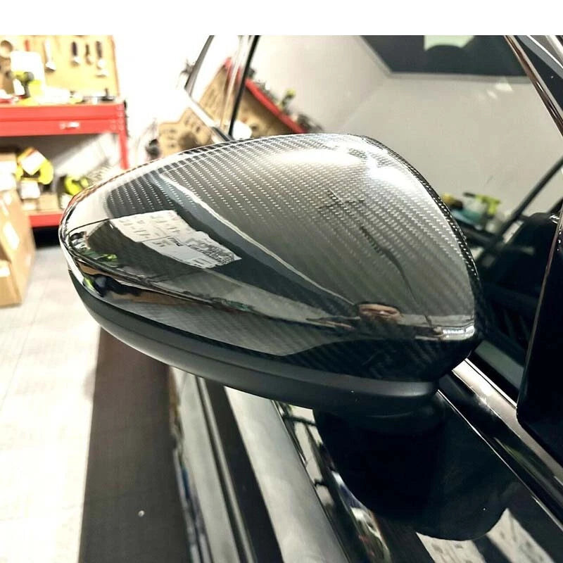 100%Carbon Fiber Add-on Side Mirror Cap for Audi A3 S3 RS3 22-24 w/o Lane Assist