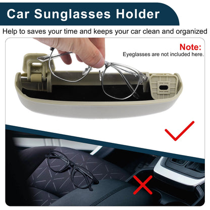 Sunglasses Case for Ford Everest Eyeglasses Holder Storage Box Beige (2015-2021)