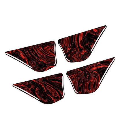 4 Pcs Fire Red Door Handle Bowl Cover Trim for Mercedes E-Class W213 (11-18)
