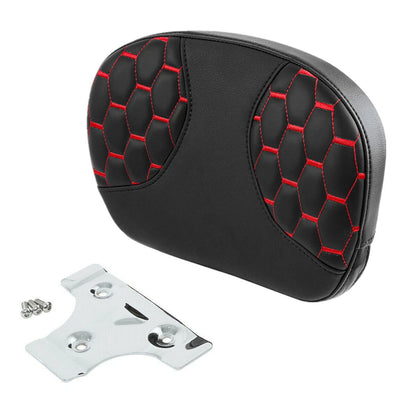 Black Red Passenger Sissy Bar Backrest Pad for Harley Electra Glide Softail