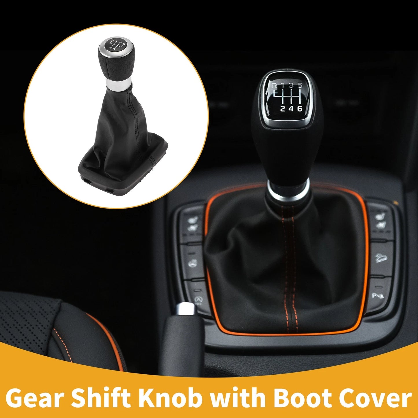 5 Speed Gear Shifter Knob & Cover for Ford Galaxy (2005-2006)
