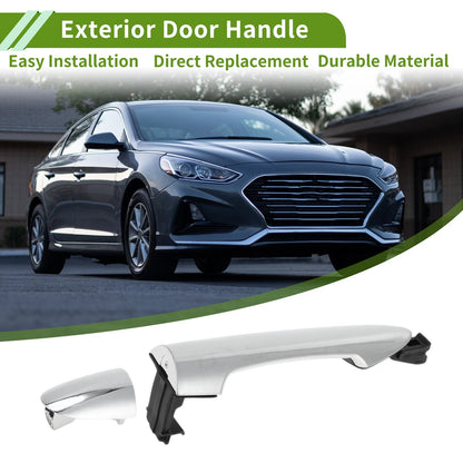 Silver Tone Rear Left Exterior Door Handle for Hyundai Kia Picanto (2011-2016)
