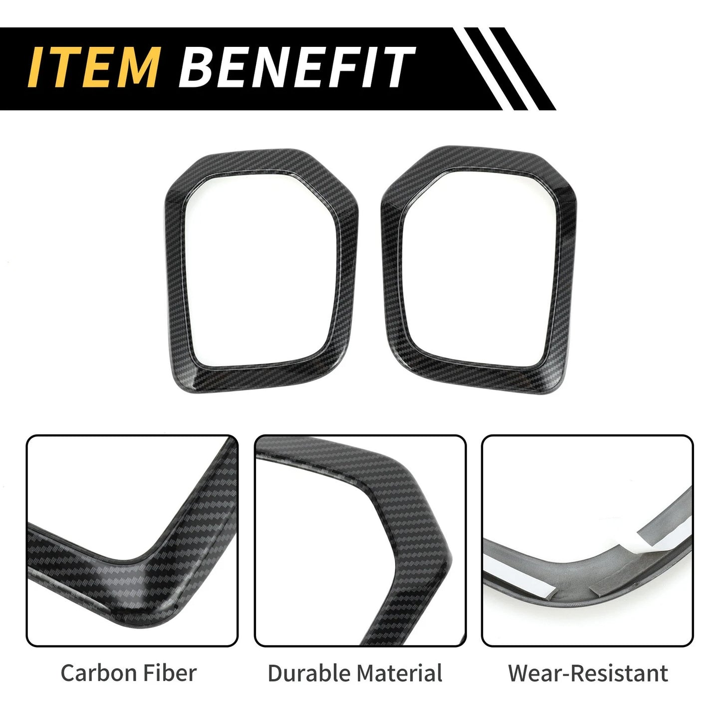 Carbon Fiber Fog Light Grill Cover Trims for Toyota Tacoma (2016-2023)