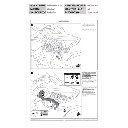Fog Light Bracket for Triumph Tiger 900 (2020-2023)
