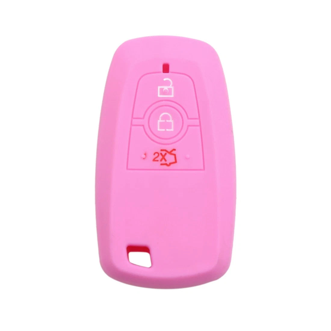Pink Silicone 3 Button Key Fob Case Cover for Ford