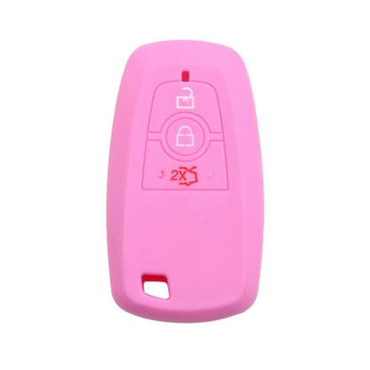 Pink Silicone 3 Button Key Fob Case Cover for Ford